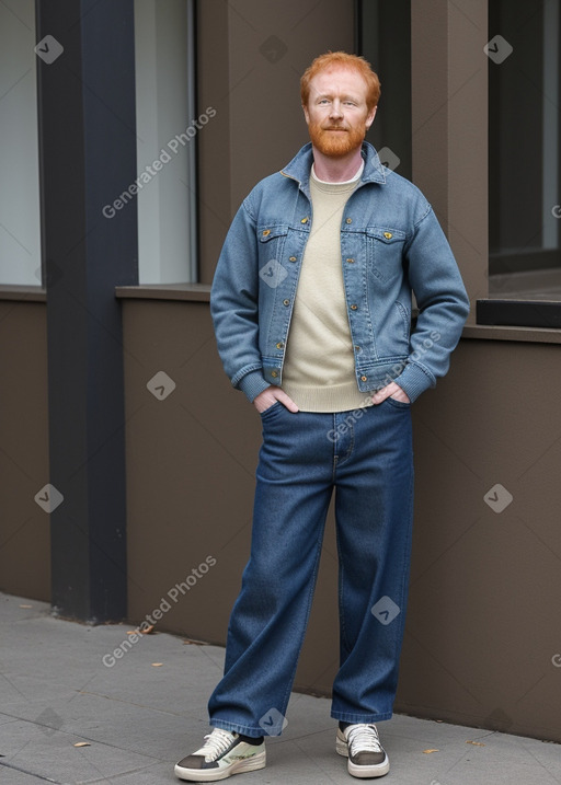 Irish middle-aged male with  ginger hair