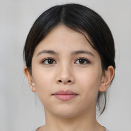 Neutral asian young-adult female with medium  brown hair and brown eyes