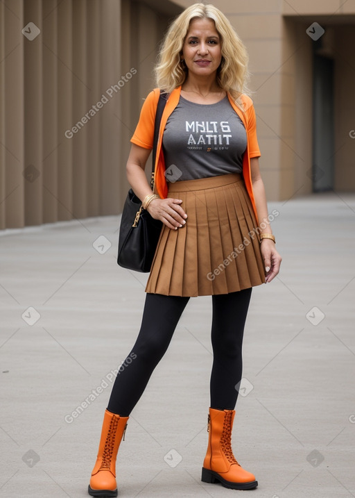 Yemeni middle-aged female with  blonde hair