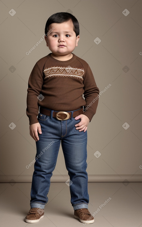 Uzbek infant boy with  brown hair