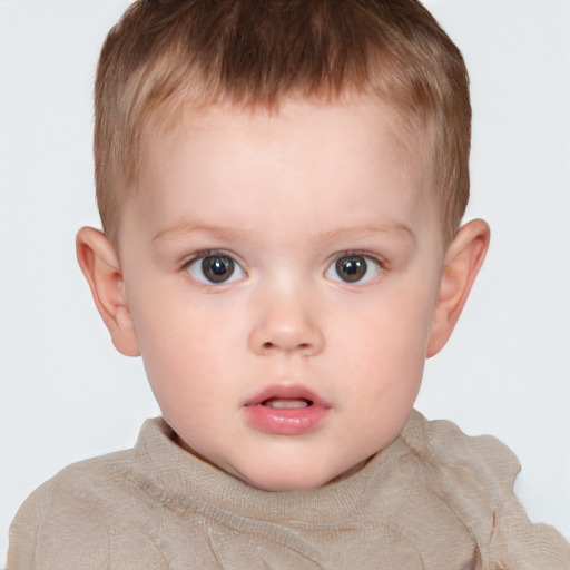 Neutral white child male with short  brown hair and brown eyes