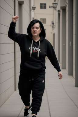 Croatian middle-aged non-binary with  black hair