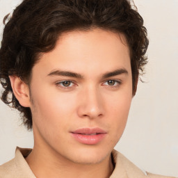 Neutral white young-adult male with medium  brown hair and brown eyes