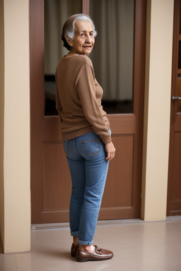 Moroccan elderly female with  brown hair