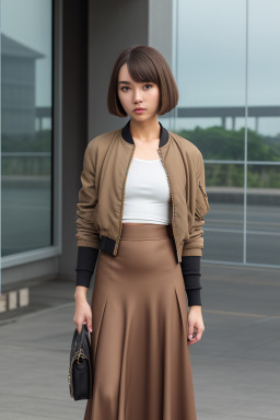 Taiwanese young adult female with  brown hair