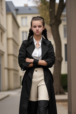 Caucasian teenager girl with  black hair