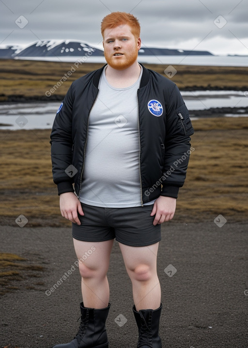 Icelandic young adult male with  ginger hair