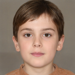 Neutral white child male with short  brown hair and brown eyes