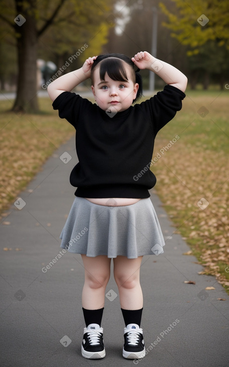 Slovak infant girl with  black hair