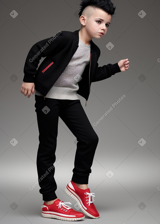 Macedonian child boy with  black hair