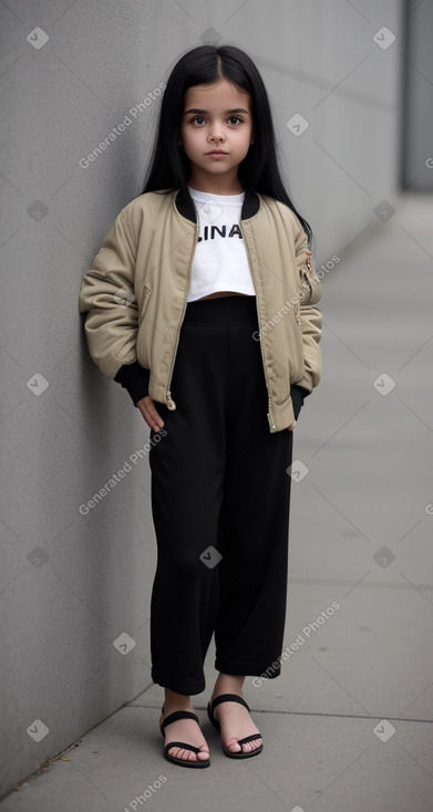 Canadian child girl with  black hair