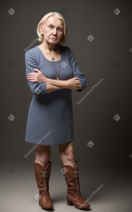 Russian elderly female with  blonde hair