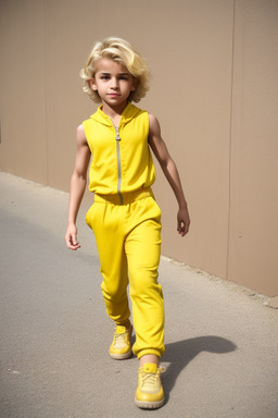 Jordanian child boy with  blonde hair