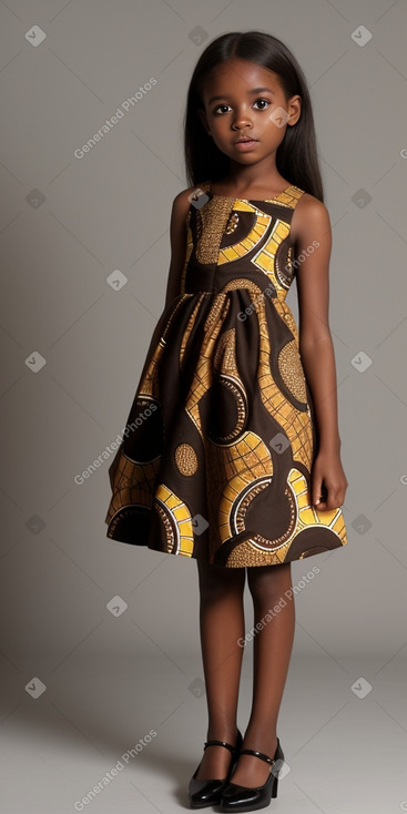 African child girl with  brown hair