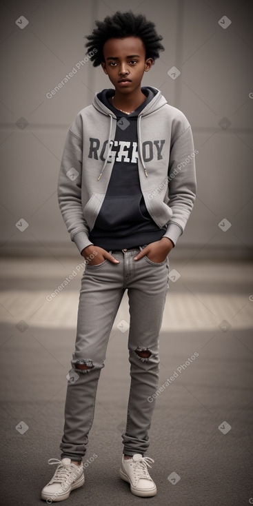 Ethiopian teenager non-binary with  gray hair