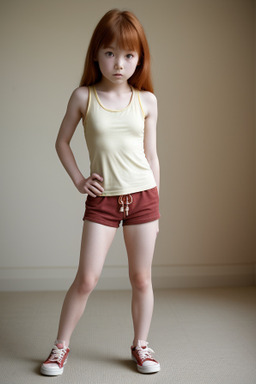 Japanese child girl with  ginger hair