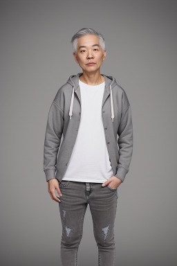 Taiwanese adult non-binary with  gray hair