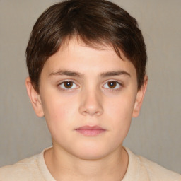 Neutral white child male with short  brown hair and brown eyes