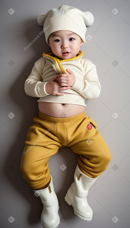 Chinese infant boy with  white hair