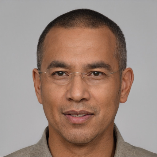 Neutral white adult male with short  black hair and brown eyes