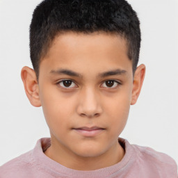 Neutral white child male with short  brown hair and brown eyes