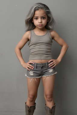 Puerto rican child female with  gray hair