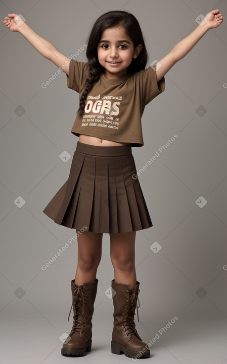 Emirati child female with  brown hair