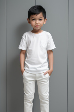 Singaporean child boy with  white hair