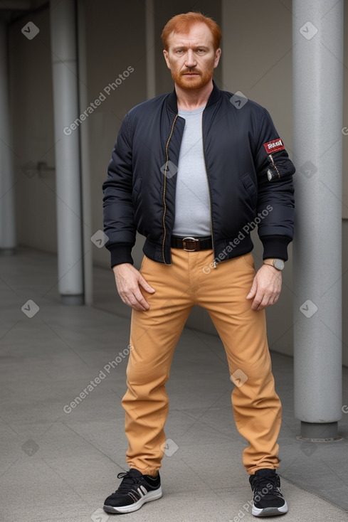 Romanian middle-aged male with  ginger hair