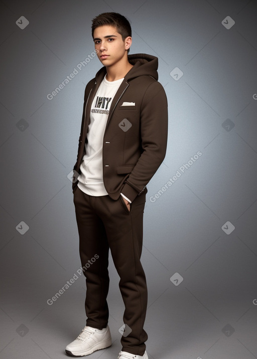 Hispanic young adult male with  brown hair