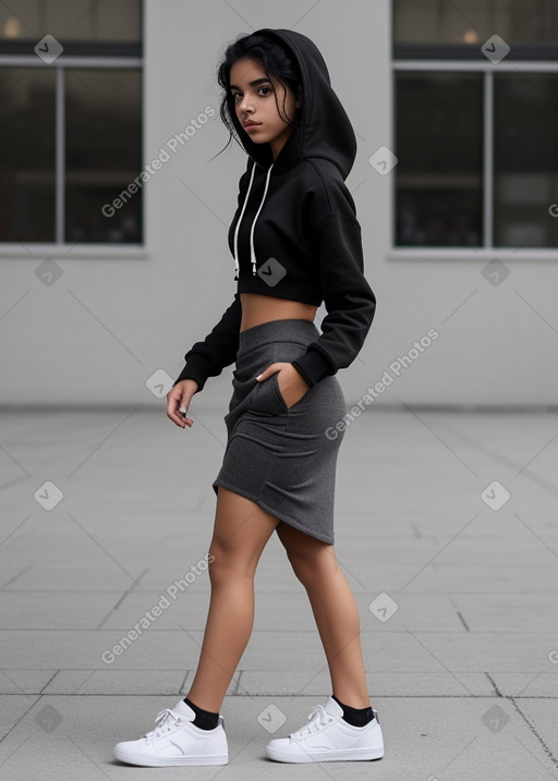 Hispanic teenager girl with  black hair