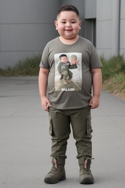 New zealand child boy with  gray hair