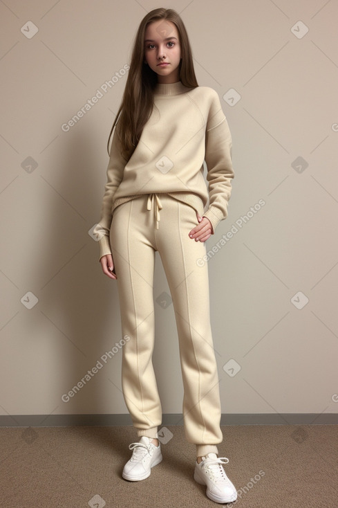 Teenager female with  brown hair