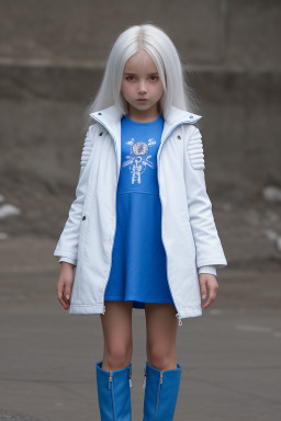 Serbian child girl with  white hair