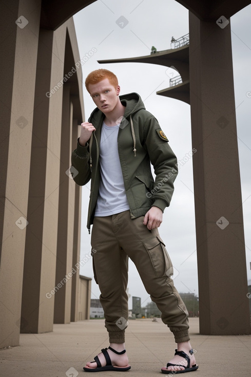 Tanzanian young adult male with  ginger hair