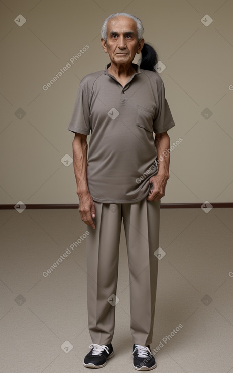 Saudi arabian elderly male with  black hair