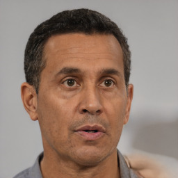 Neutral white adult male with short  brown hair and brown eyes