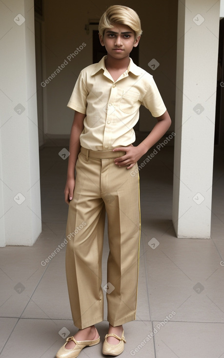 Indian teenager boy with  blonde hair