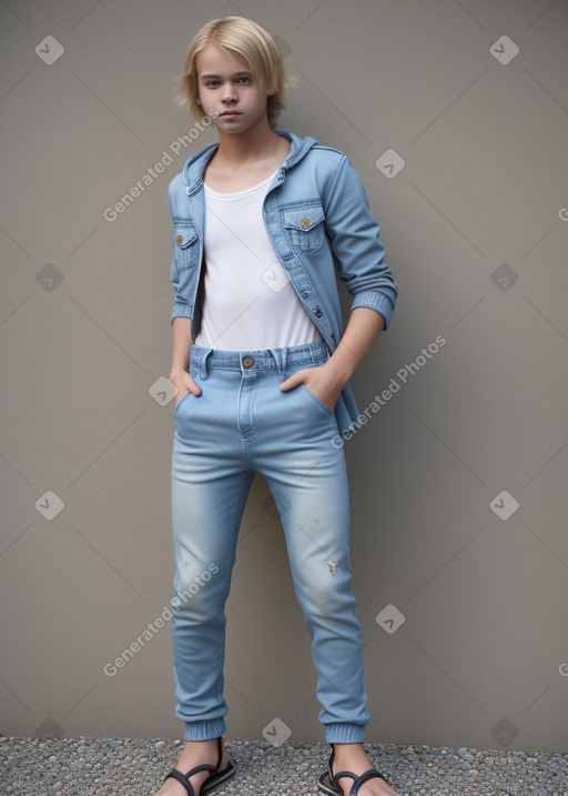 Russian teenager boy with  blonde hair