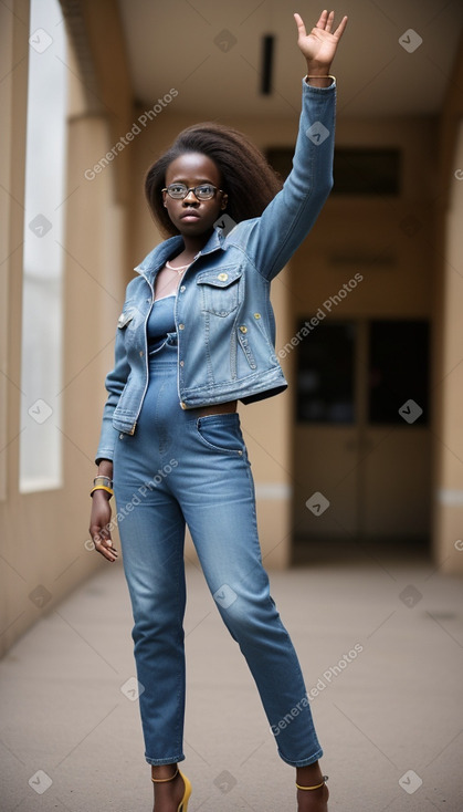 Togolese teenager female with  brown hair