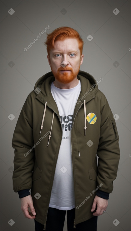 Ukrainian middle-aged non-binary with  ginger hair