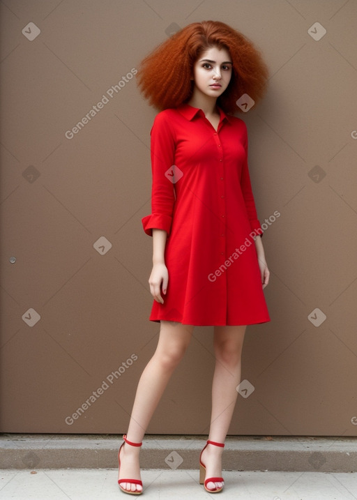 Iranian young adult female with  ginger hair