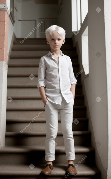 Finnish child boy with  white hair