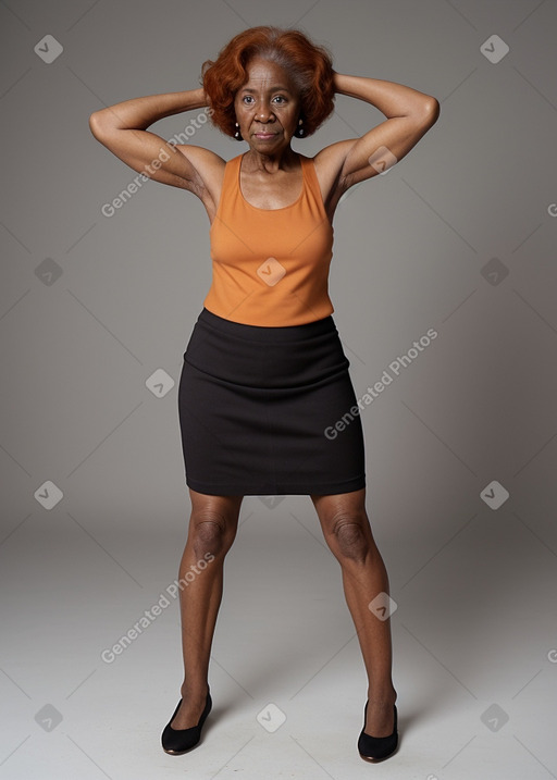 African american elderly female with  ginger hair