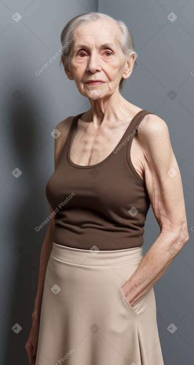 Elderly female with  brown hair