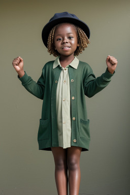 African american child female with  blonde hair