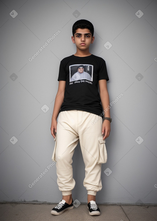 Kuwaiti teenager boy with  white hair