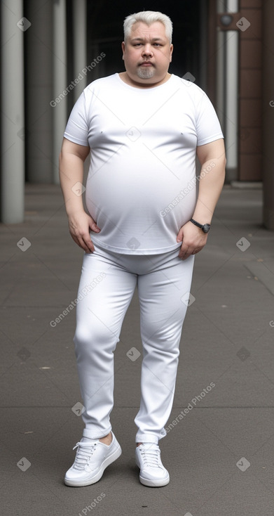 Russian middle-aged male with  white hair