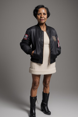 African american elderly female with  black hair