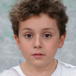 Neutral white child male with short  brown hair and brown eyes